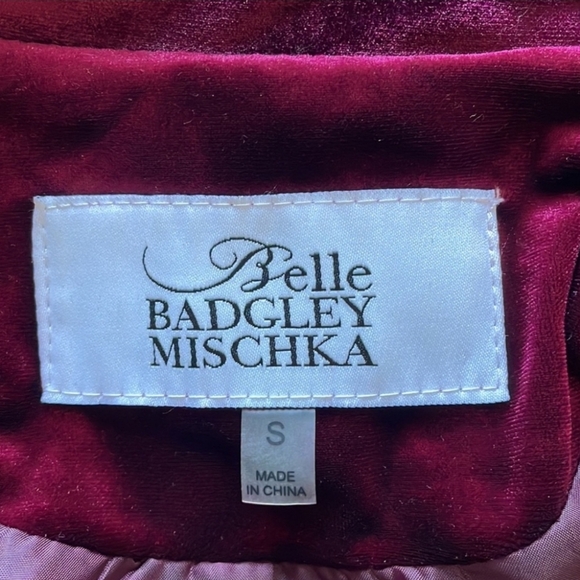 Badgley Mischka Burgundy Velvet Moto Jacket Small - Picture 6 of 12